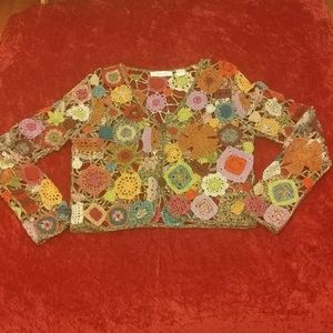 Crochet short waisted cardigan